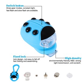 Editbar Pack of 2 Children's Scooter Light, IPX5 Waterproof LED Backpack Light, Pram Light, LED Children's Scooter Light, LED Warning Light with 3 Light Modes for Children's Scooter, Hiking Stick or