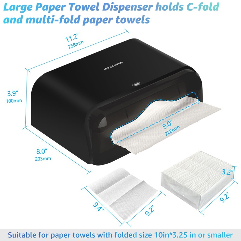 DUTYWORKS Paper Towel Dispenser Wall Mount, Multifold Paper Towel Holder
