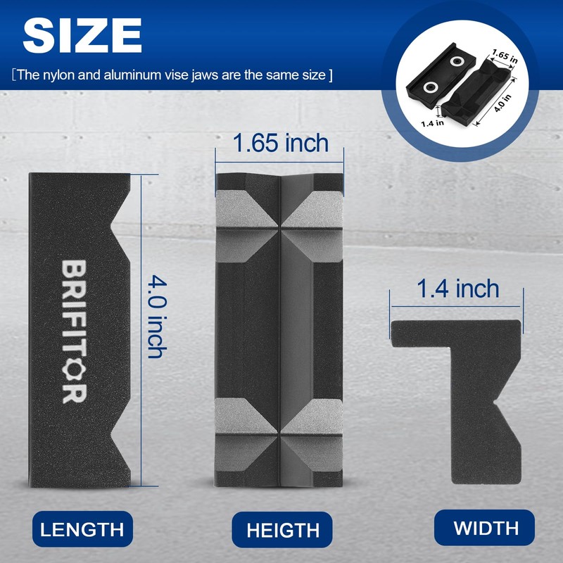BRIFITOR 4 Inch Vise Jaws Pads, Aluminum AN Fitting Vise