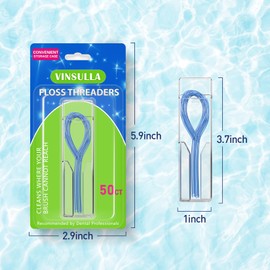 VINSULLA Floss Threaders for Braces, Bridges, and Implants (50 Count (Pack of 4))