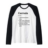 Carmela Name Definition Funny Dictionary Raglan Baseball Tee
