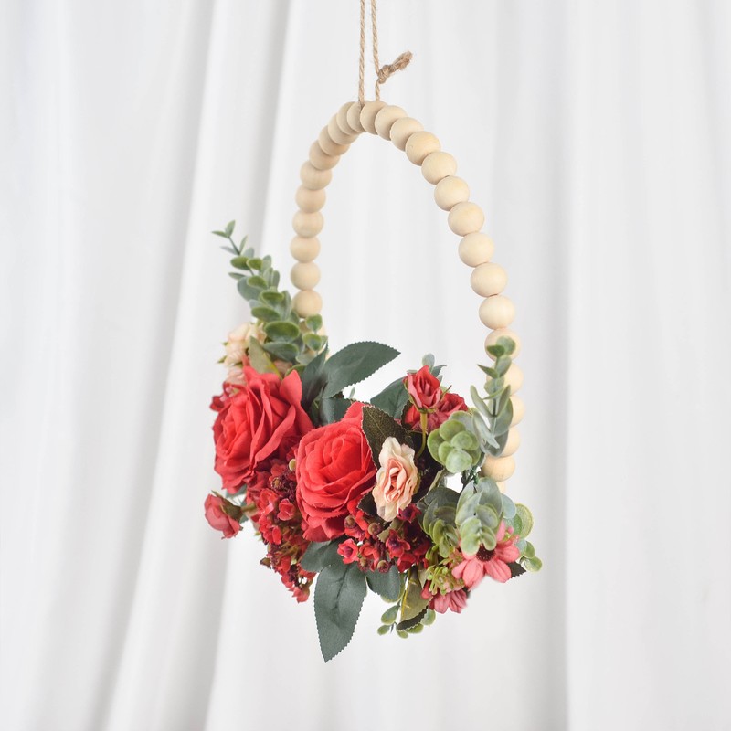 Artificial Garland Wood Pearl Decorative Flower Wreath Tea Garland Home