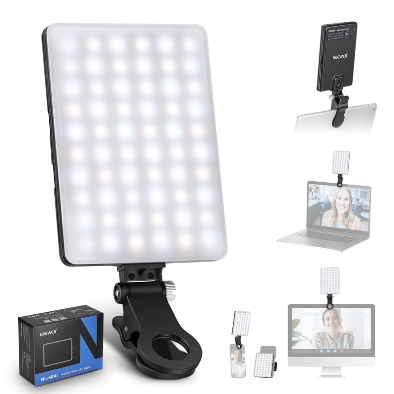Neewer NL-60AI LED Clamp Light for Laptop and Smartphone with