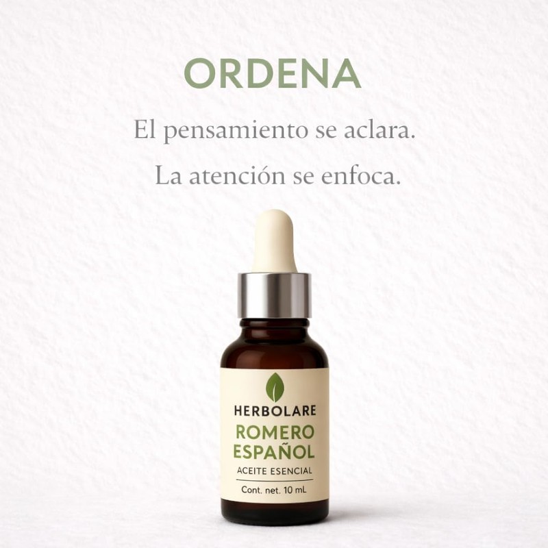 Herbolare Romero Español 10 ml, Aceite Esencial 100% Puro