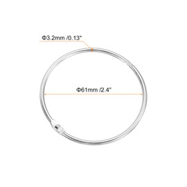 QUARKZMAN Shower Curtain Rings, Pack of 20 - Round Carbon Steel Shower Curtain Hooks, 2.4 Inch Loose Leaf Binder Rings for Shower Curtain Rods (Silver)
