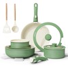 Bazova Ceramic Nonstick Cookware Set, Healthy,Non Toxic,17-Pieces Pots and Pans