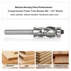 Sinoprotools Bottom Bearing Compression Spiral Flush Trim Router Bit 1/4