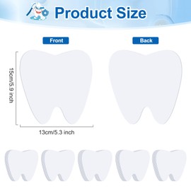 84 Pcs Tooth Cutouts Party Decoration Set, 5.9 x 5.3 Inch Dental Theme Cardstock White Blank Teeth Signs for Bulletin Board, DIY Craft, Dental School Graduation, First Tooth Party Classroom Decor