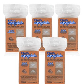 T.Taio – EsponJabón – 5er-Pack Schwamm + Seife 2-in-1 mit Kaffee – Peelt & regt die Durchblutung an – Strahlende & gepflegte Haut – Unisex – Für alle Hauttypen – 600g