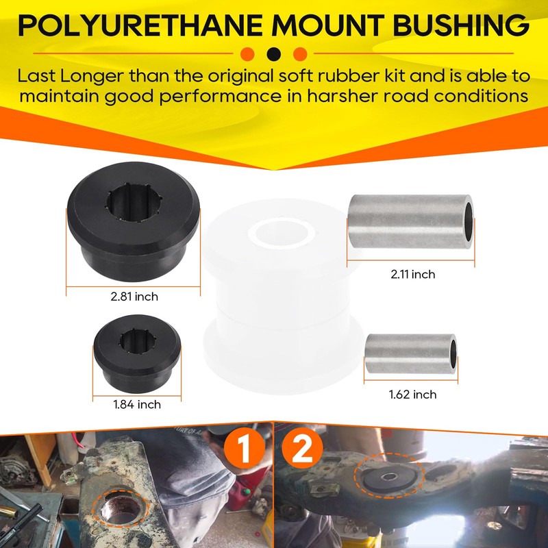 AUTOVIC Polyurethane Front Differential Side Mount Bushings for Hummer H3