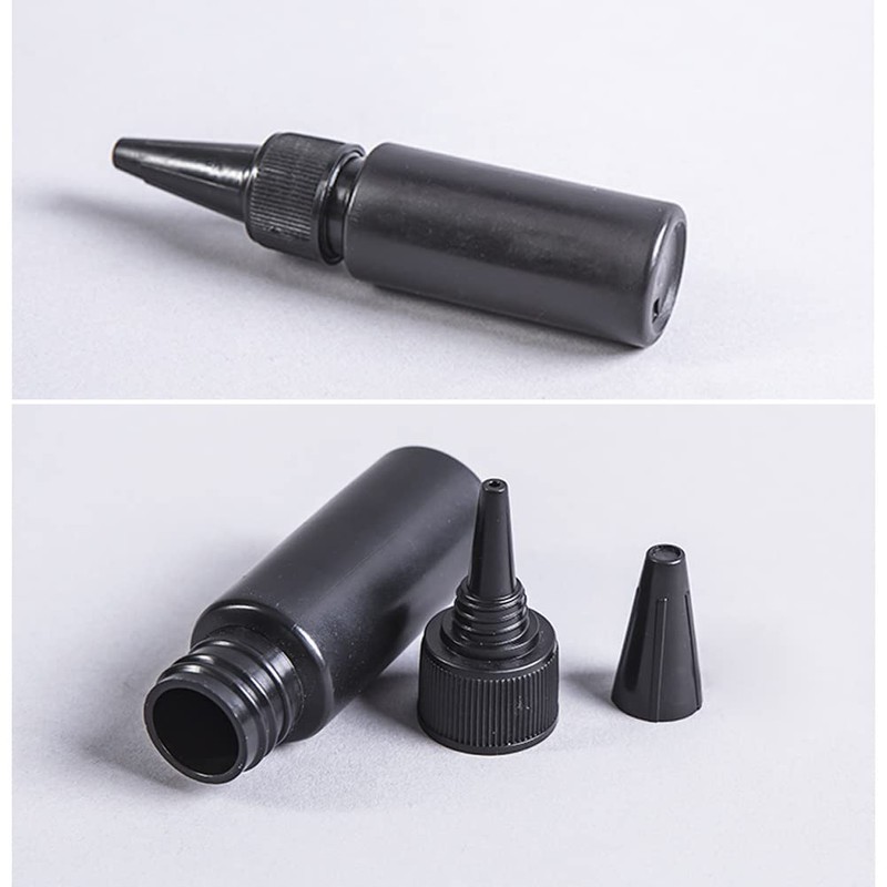 NANSHINE 10pcs 60ml(2oz) Black Plastic Squeeze Dispensing Bottles Glue Bottle
