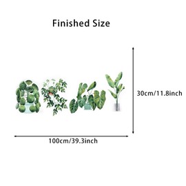 astylishome Wall Stickers for Bedrooms for Girls Large Leaves Art Sticker Green Plant Vine Decal Wallpaper Paste for Living Room Bedroom Nursery Walls Decor 0901