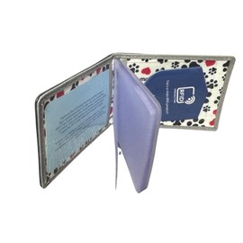 Mala Leather Ausweis- und Kartenetui mit Katzenapplikation, echtes Nappaleder, kompakte Geldbörse mit 12 Fächern, 10 x 7 x 1 cm, navy, 10 X 7 Centimeters, Zeitgenössisch