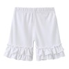 VilyR Girls Solid Cotton Ruffles Shorts (White,6-7Y)