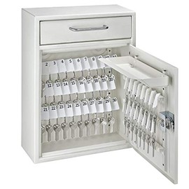 Mail Boss 8153 Key Boss Steel Locking Security 105 Position Key Cabinet Dropbox, Combination Lock, White