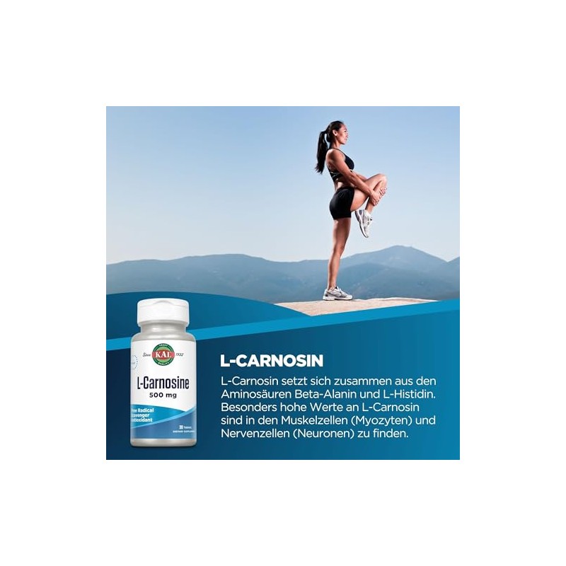 KAL 500 Mg L-carnosine Tablets, 30 Count