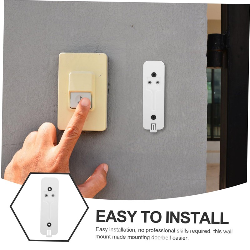 ORFOFE Universal Fit Video Doorbell Holder Wall Mount White Simple