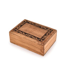 BHAVATU Jewelry Boxes Acacia Wood Decorative Wooden Box Treasure Box for Crafts, Photo Storage Box Trinkets, Jewelry and Other (7" x 5" x 2.5")