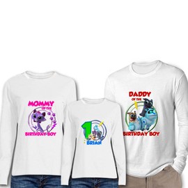 Puppy Dog Birthday Boy & Family Shirts - Long Sleeve White- Style 2