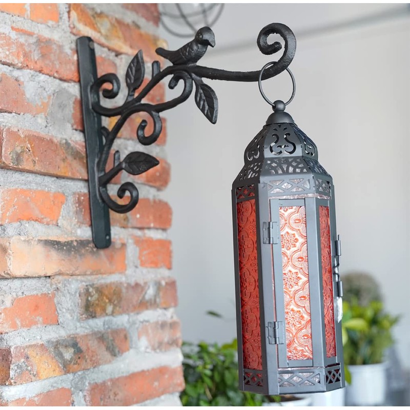 KiaoTime Cast Iron Metal 9.5" Hanging Planter Flower Pots Bracket