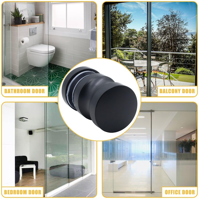 Kyuionty 2 Pack Shower Glass Door Handle, Stainless Steel Shower