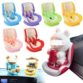 Doll Car Seat, Plush, Child Seat, Doll Car Seat Vent Clip, Car Vent Clip, Doll Seat, Small Doll Safety Seat, Easy Installation, No Tools Required, Mini Furniture, For Car, Tabletop, Decoration, Doll
