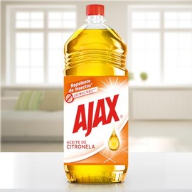 Ajax Limpiador Multiusos Líquido Citronela 2 L. Máxima Eficacia. Su Fórmula con Aceite de Citronela Repele Insectos Rastreros como Cucarachas y Hormigas. Elimina el 99.99% de Bacterias