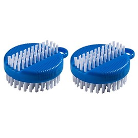 haug bürsten Nail Brushes Double-Sided with Nylon Bristles 6.6 - 2 Pieces - Colour: Aqua - Dimensions: 75 x 60 x 30 mm - Made in Germany