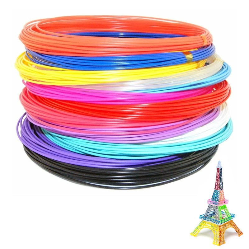 Helweet 3D Pen Filament Refills PLA, 10 Colors (Random), 1.75