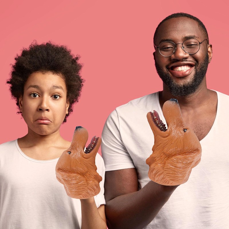 Andux Animal Hand Puppet Realistic Soft Rubber Interactive Role Play