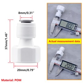 Qrity Pushfit Fittings, 1/2 Inch Female Thread to 5/16 Inch Straight Quick Connect, for Water Filter Dispensers and Reverse Osmosis