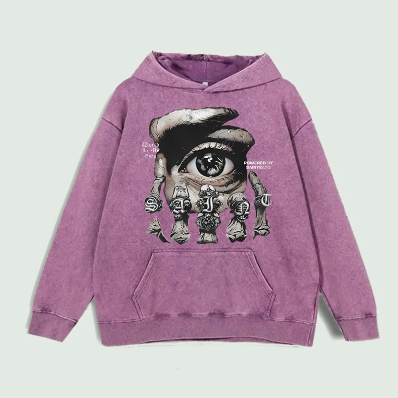 Eye & Rings Graphic Hoodie 100% Cotton US Warehouse 6