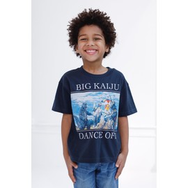 Godzilla vs Megalon Little Boys Matching Family T-Shirt Charcoal Blue 7-8