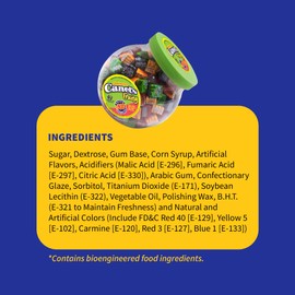 Canel's 4-Piece Gum Pack Jar in Fruit Flavors - Cherry, Banana, Grape, and Apple, 300 Count