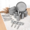 FOODLE Wheat Straw Dinnerware Sets for 4 - Lightweight &