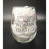 Libbey Novelty Stemless Wine Glass Book Club Gift "Behind Every