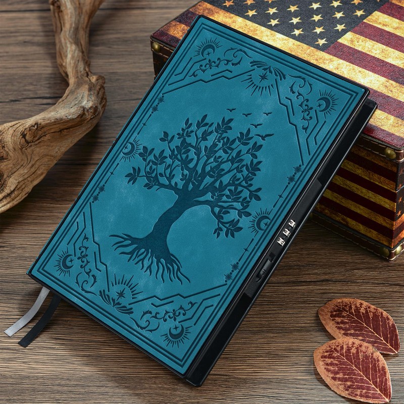 ZXHQ Diary with Lock, Hardcover(14.8 cm x 21 cm) Leather