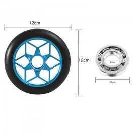 Pack of 2 110 mm Stunt Scooter Wheels, Scooter Replacement Wheels with ABEC-9 Bearings, for Most Stunt Scooters and Kick Scooters (Blue)