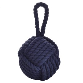 Pomeat Decorative Nautical Door Stop, Sailors Knot Rope Stop, Weighted Heavy Doorstop for Bedroom & Living Room, Window Wedge & Bookend - 6.25 inch (Blue)