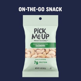 Pick Me Up Provisions Roasted & Salted Cashews, 1.5 Oz, 36 Bags/Box