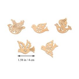 Creaides 50pcs Mini Bird Wood DIY Crafts Cutouts Wooden Bird Shaped Slices Embellishments Unfinished Wood Ornaments for DIY Projects Christmas Home Decorations