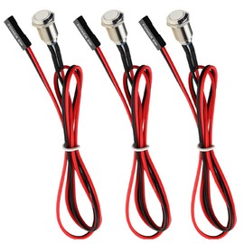 Guuzi Chassis Host Metal Button, Computer Host Push Button Cable, PC Casing, Power Switch, ATX Supply On/Off for DIY Computer Button, 60 cm (12 mm), Pack of 3
