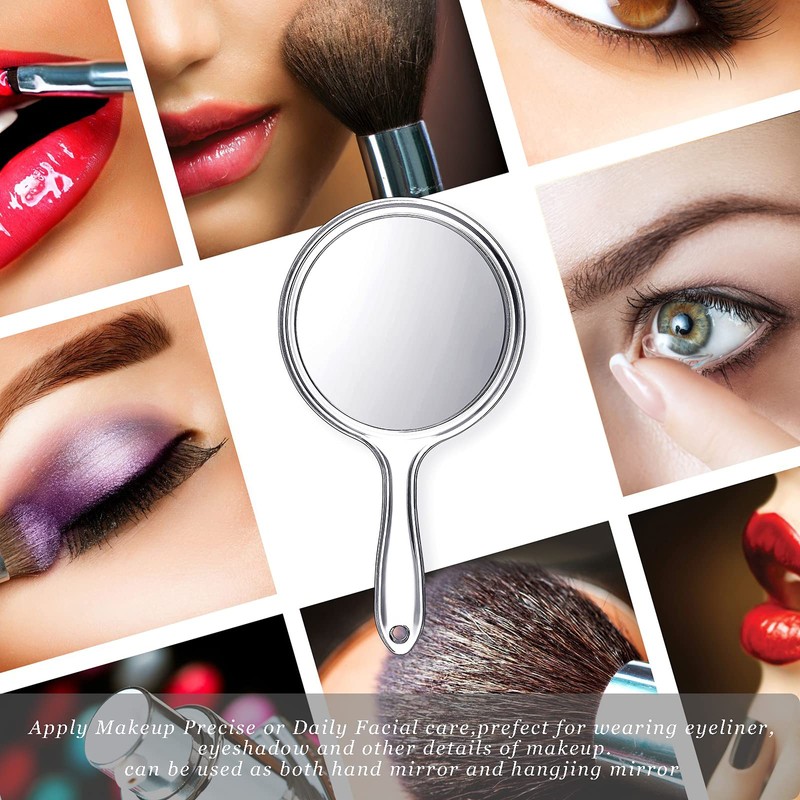 Jetec Hand Mirror Double-Sided Handheld Mirror 1X/ 2X Magnifying Mirror