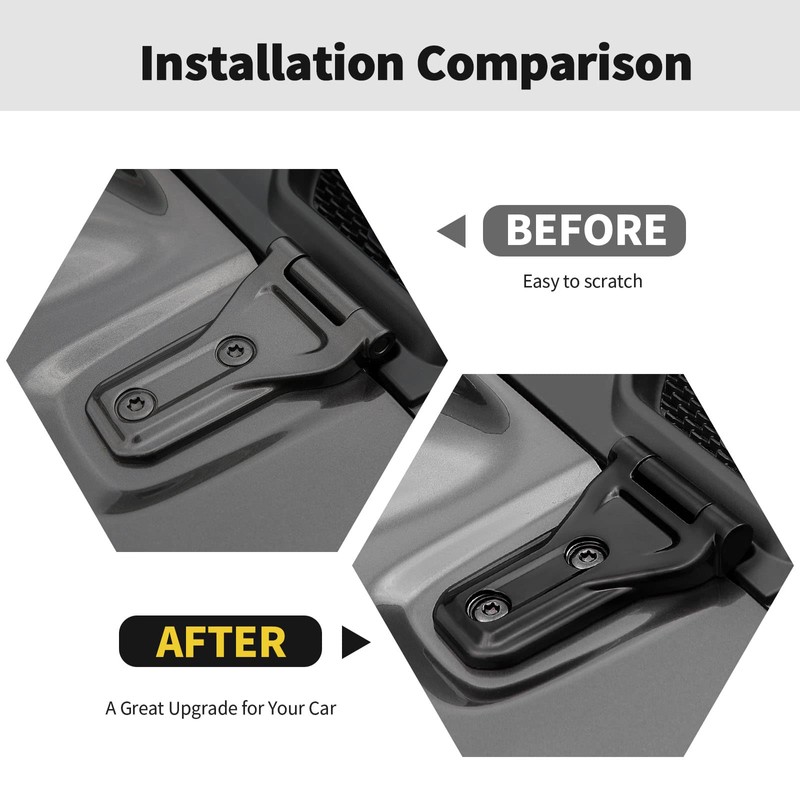 RT-TCZ Hood Hinge Cover Exterior Decoration Kits Accessories for Jeep