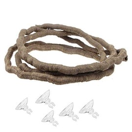 SunGrow Reptile and Amphibians Vine, 6 feet, Twistable, Bendable Branch, 5 Suction Cups Included