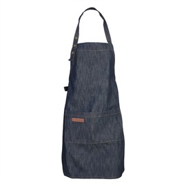 Denim Apron Baker Kitchen Restaurant Coffee Work Uniform with Front Large Pockets(Neck buckle)