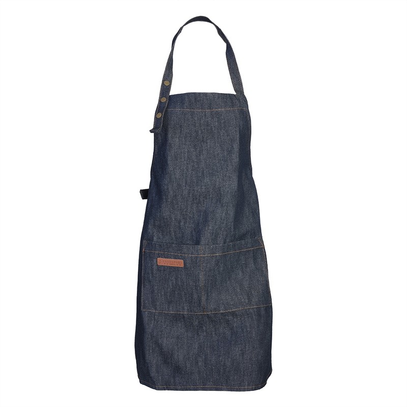 Denim Apron Baker Kitchen Restaurant Coffee Work Uniform with Front