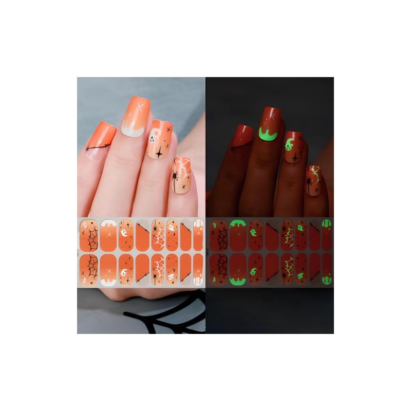 winthrop 6 láminas de pegatinas completas para uñas de Halloween,