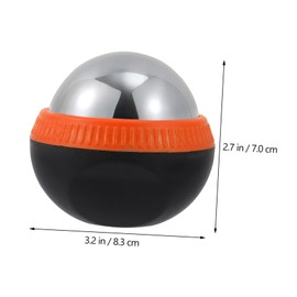 Beavorty 1pc Stainless Steel Massage Ball for Muscle Relief Hot Cold Compress Tool for Deep Tissue Relaxation Portable Handheld Massager for Orange Black