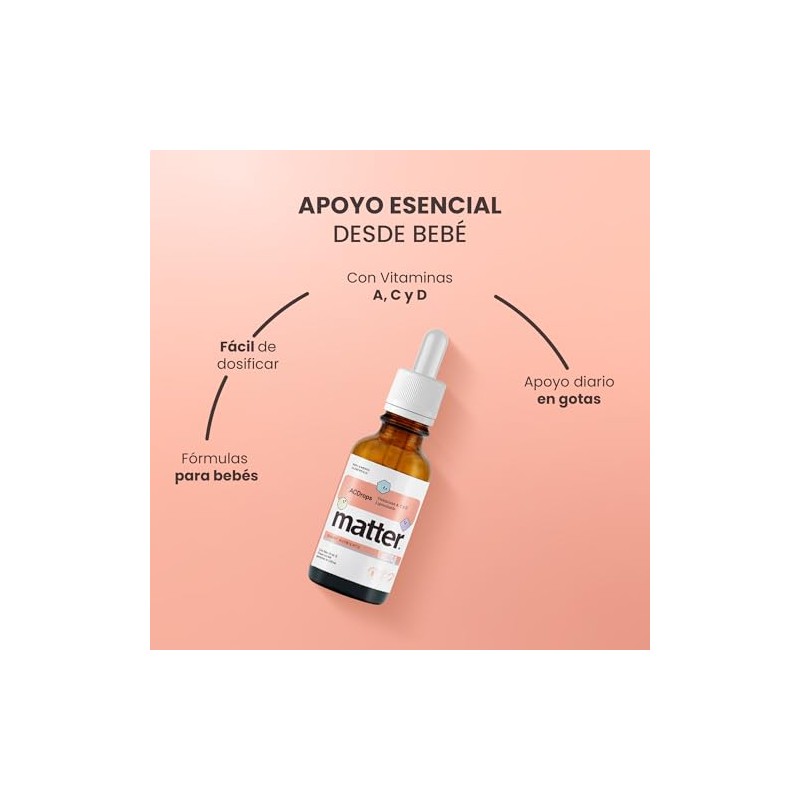 Matter ACDrops Baby, Multivitaminico en Gotas con Vitamina A, C